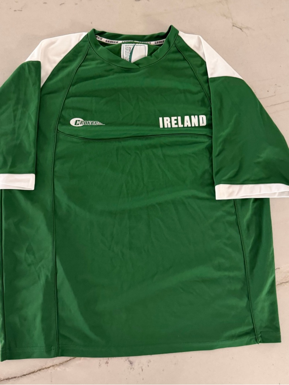 Ireland Rugby Jersey XL Green Croker Sports Green Short Sleeve Collared Shirt